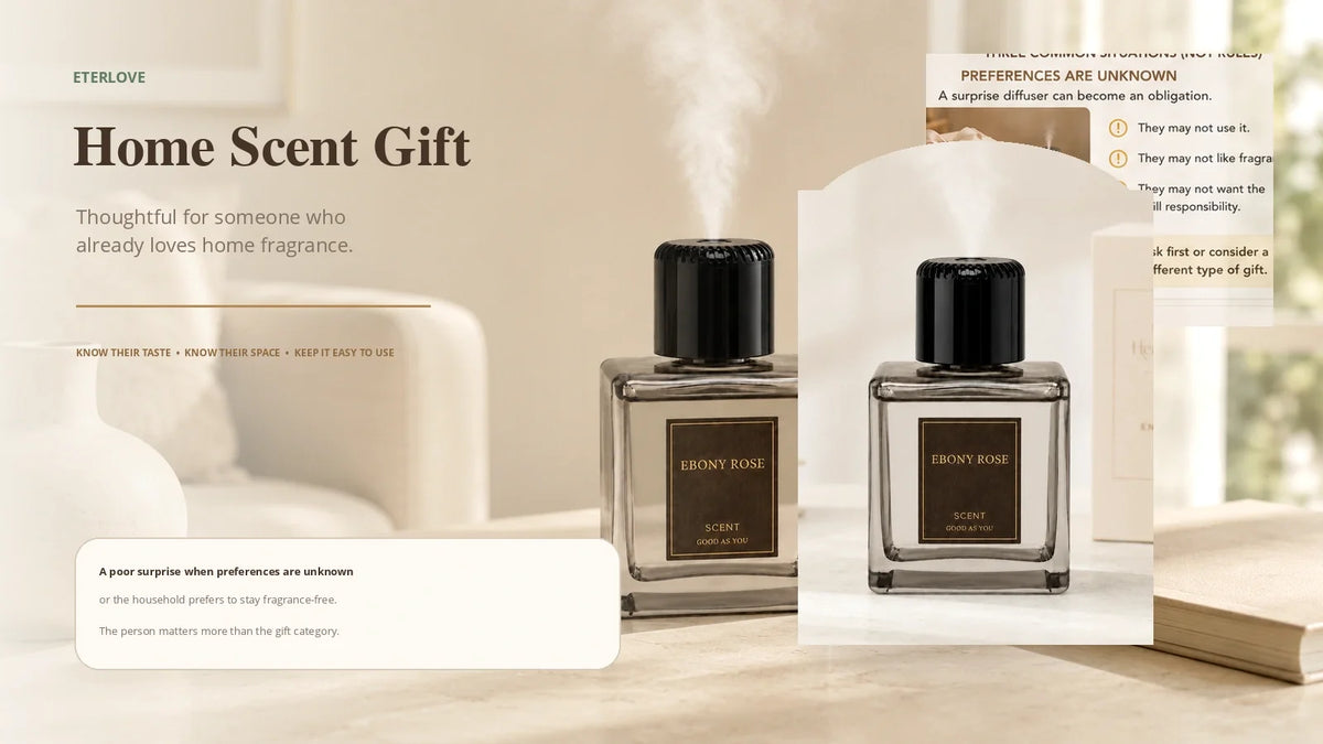 EterLove Plume Automatic Scent Diffuser presented as a home scent gift for someone who already enjoys home fragrance