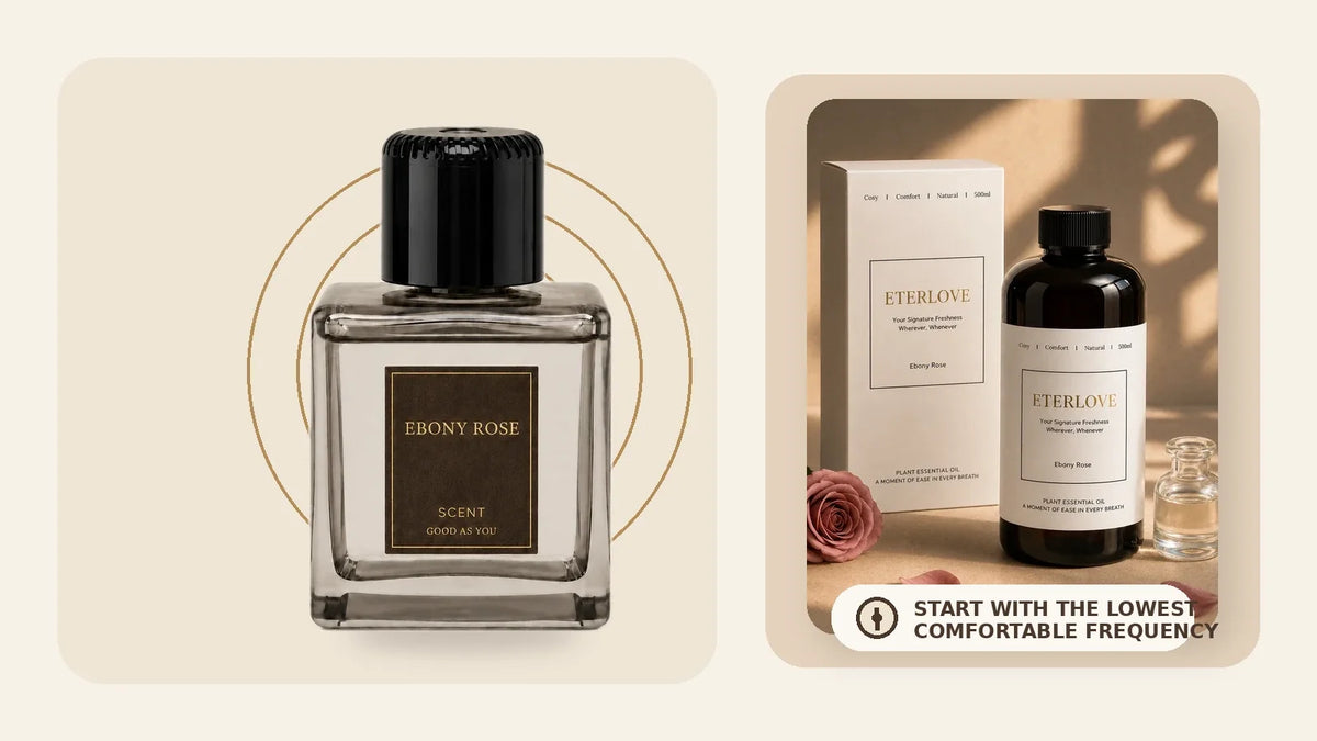 EterLove Plume Automatic scent diffuser with compatible fragrance refill and timing control