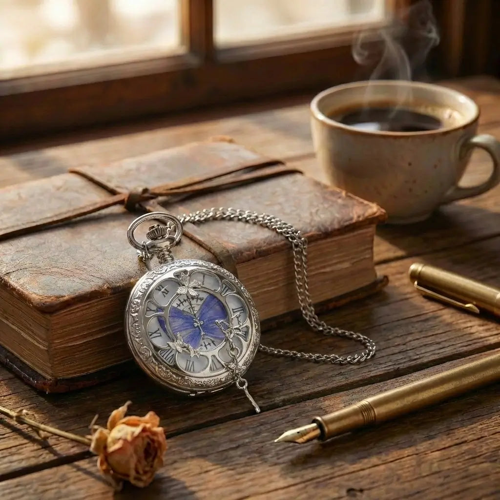 Eterlove | Butterfly in Time Pocket Watch Necklace