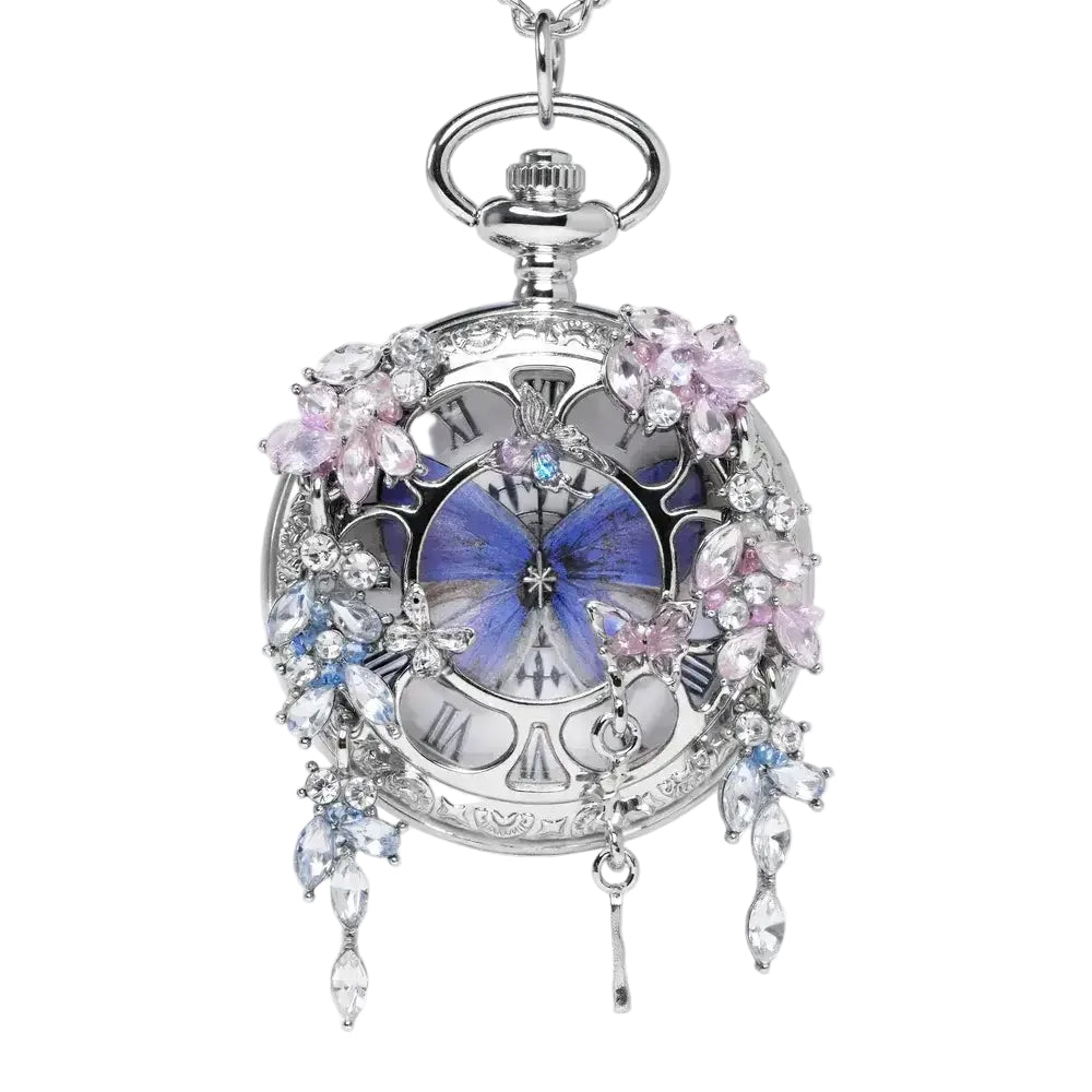Eterlove | Butterfly in Time Multicolor Pocket Watch Necklace