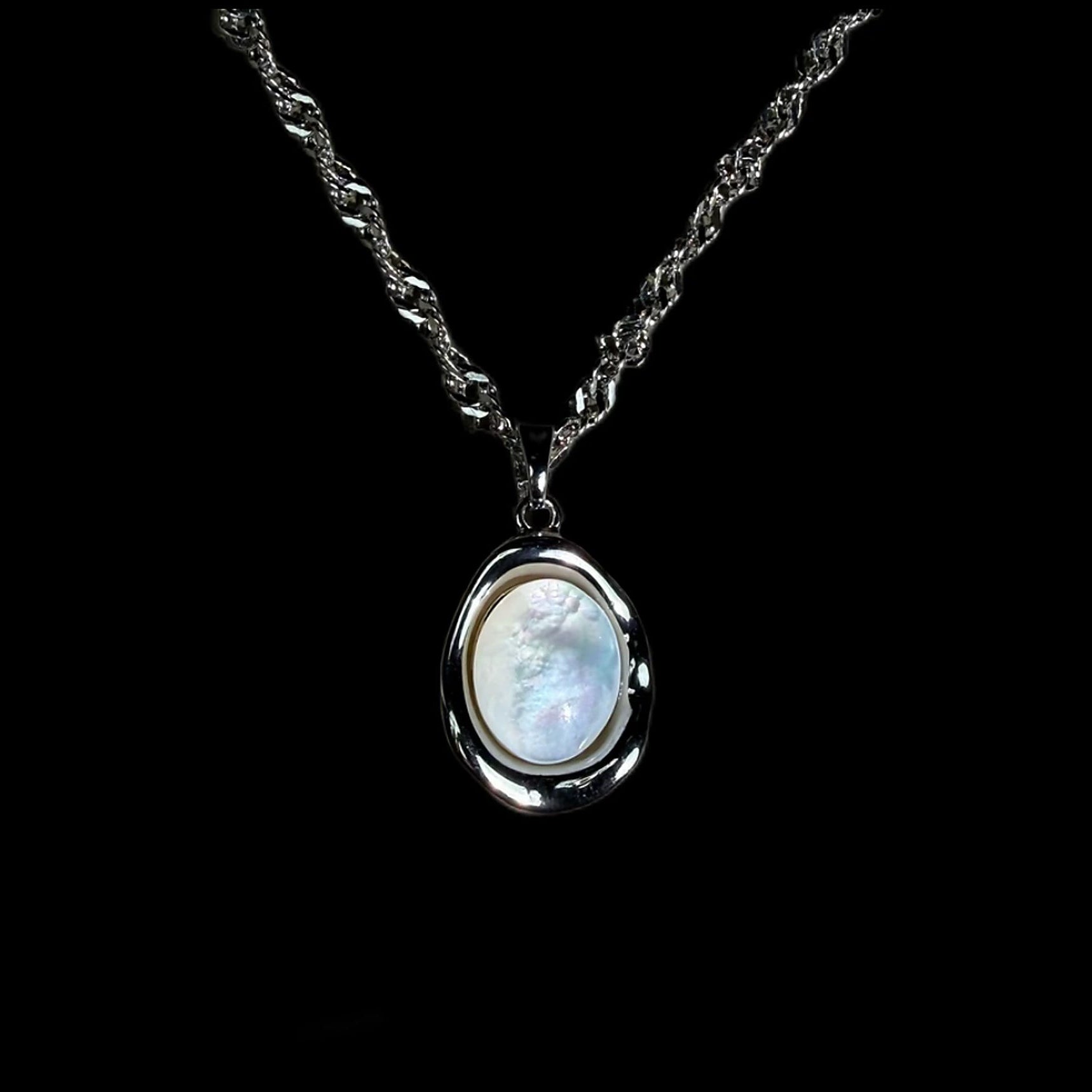 Mother of Pearl Titanium Steel Necklace