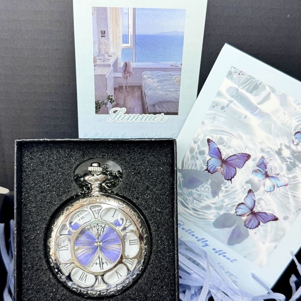 BUTTERFLY IN TIME– Handcrafted Pocket Watch