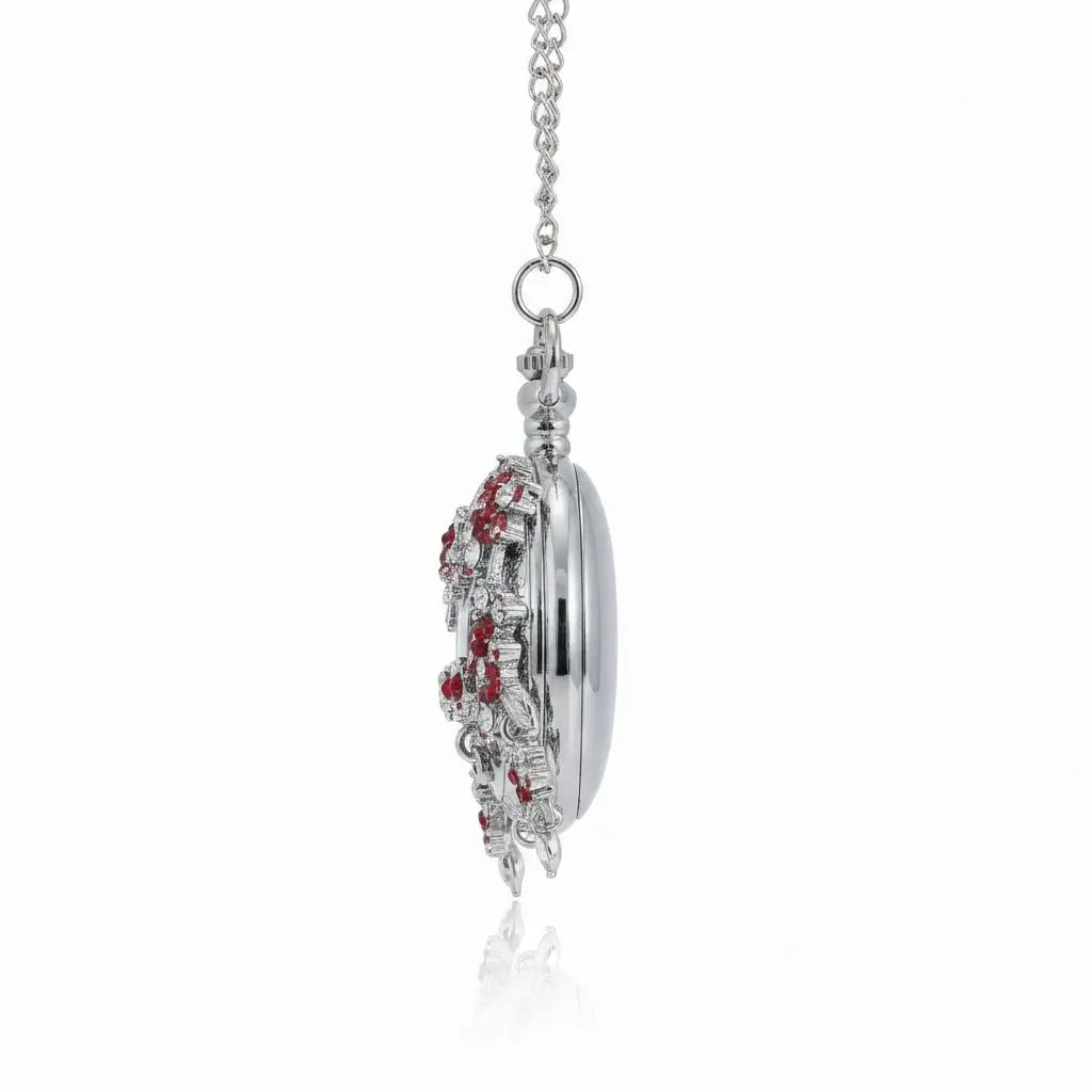 Eterlove™ | Butterfly in Time Ruby Red Special Edition Pocket Watch Necklace