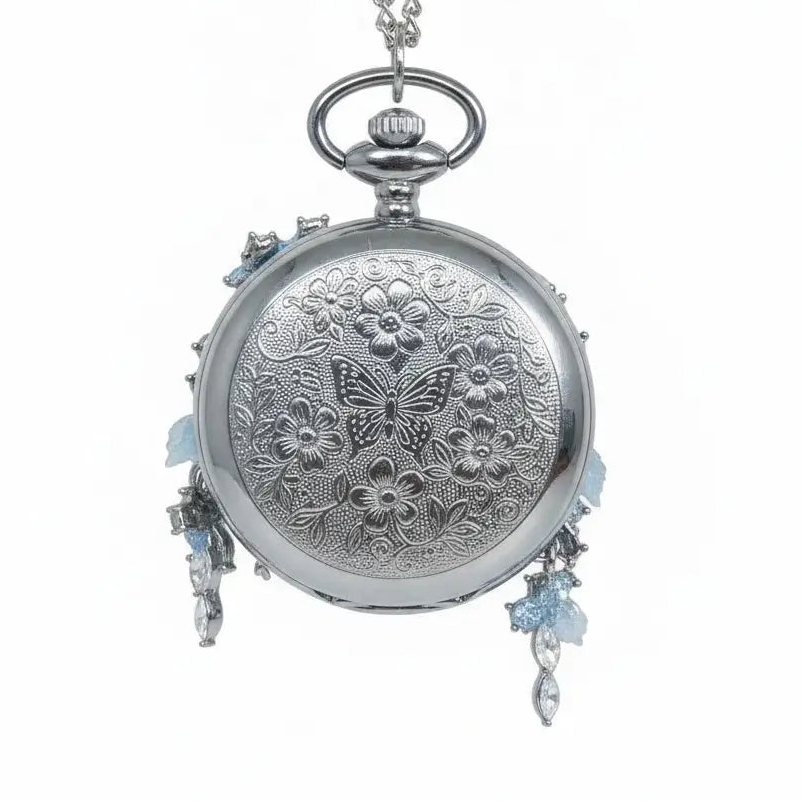 Eterlove | Butterfly in Time Sky Blue Special Edition Pocket Watch Necklace