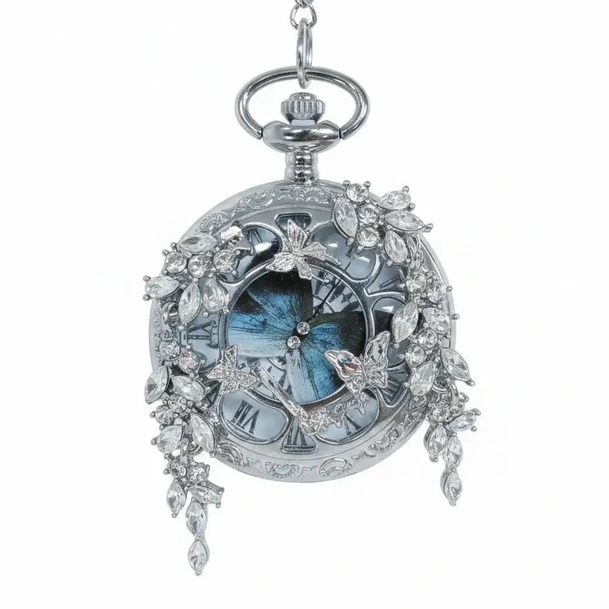 Eterlove™ | Butterfly in Time Midnight Blue Special Edition Pocket Watch Necklace